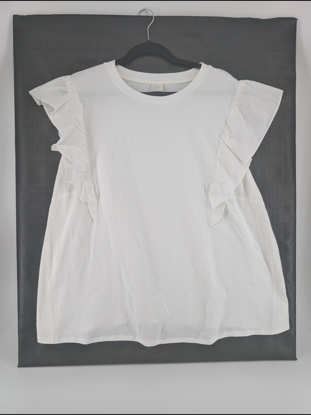 a new day White Ruffle Sleeve Short-Sleeve Tee